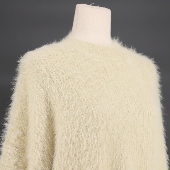 SNDYS Cozi Fuzzy Knit Sweater Oversized Fit in Cream Yellow Size M - Picture 4 of 9